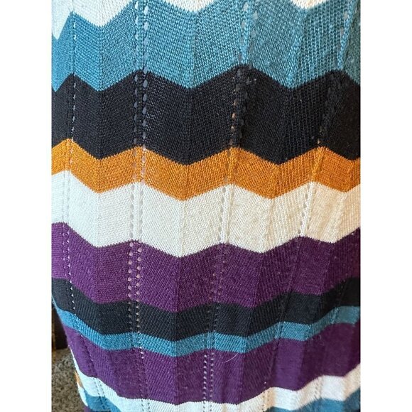 American Rag Knit Sweater Dress Lightweight Sz XS Scalloped Hem Sleeve Burgundy - Picture 6 of 11